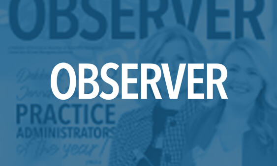 The Observer magazine logo on an image with a blue overlay